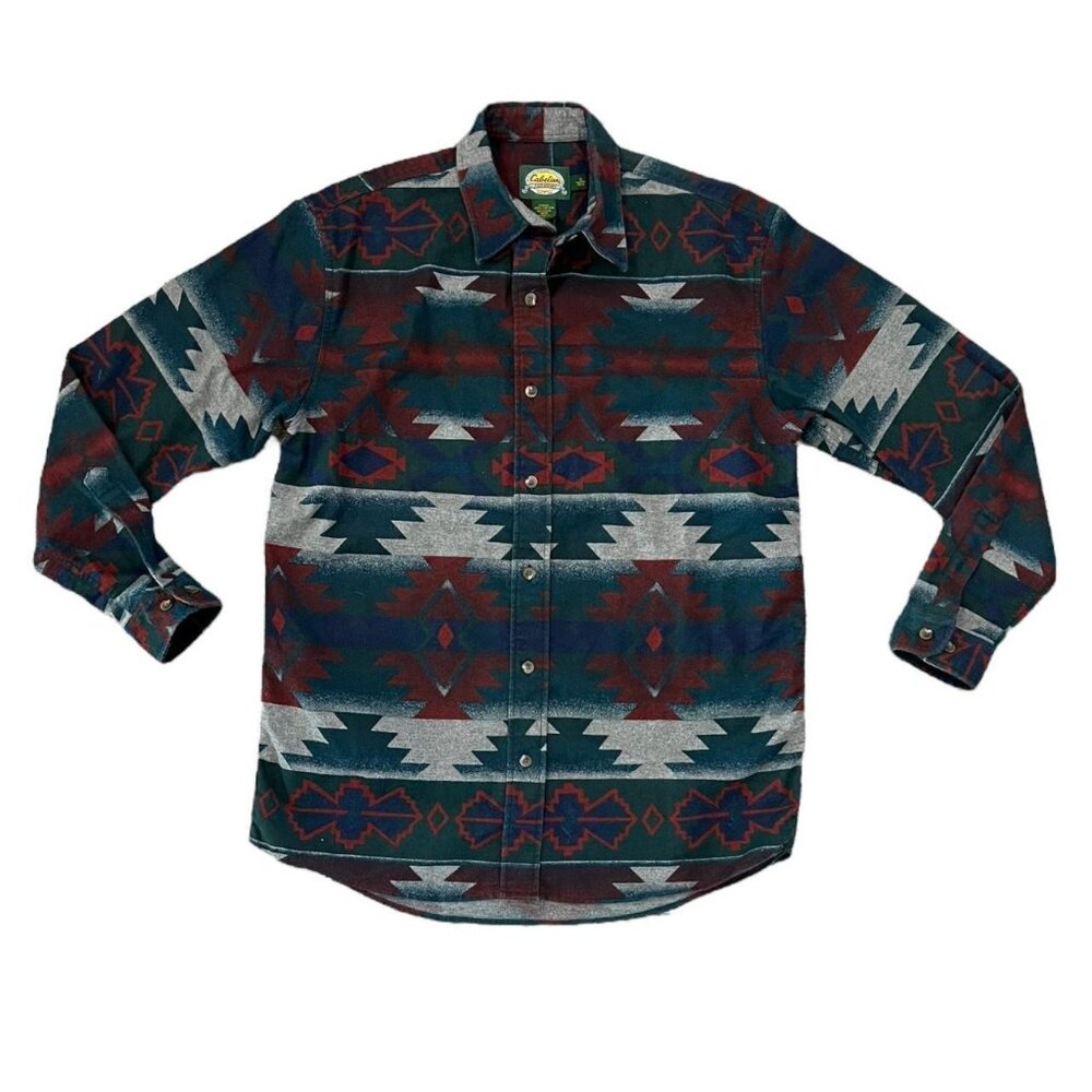 Vintage Shirt 90s Aztec Pattern Long Sleeve Ladies